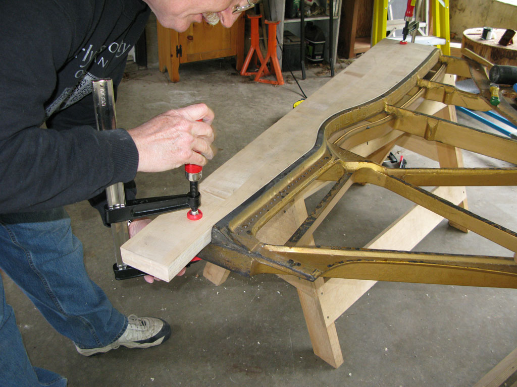 The piano structural rebuilding process - step 6